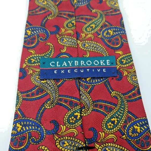 Claybrooke 100% Silk Men's Ties For Dress Business Work Formal Casual  USA Made - Picture 3 of 6